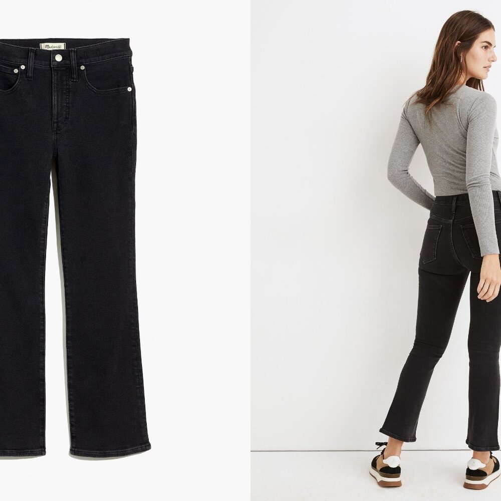MADEWELL cali demi-boot jeans in black (waist 16in)